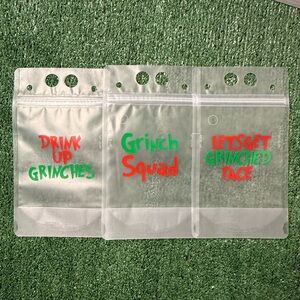Grinch Theme Reusable Drink Pouches